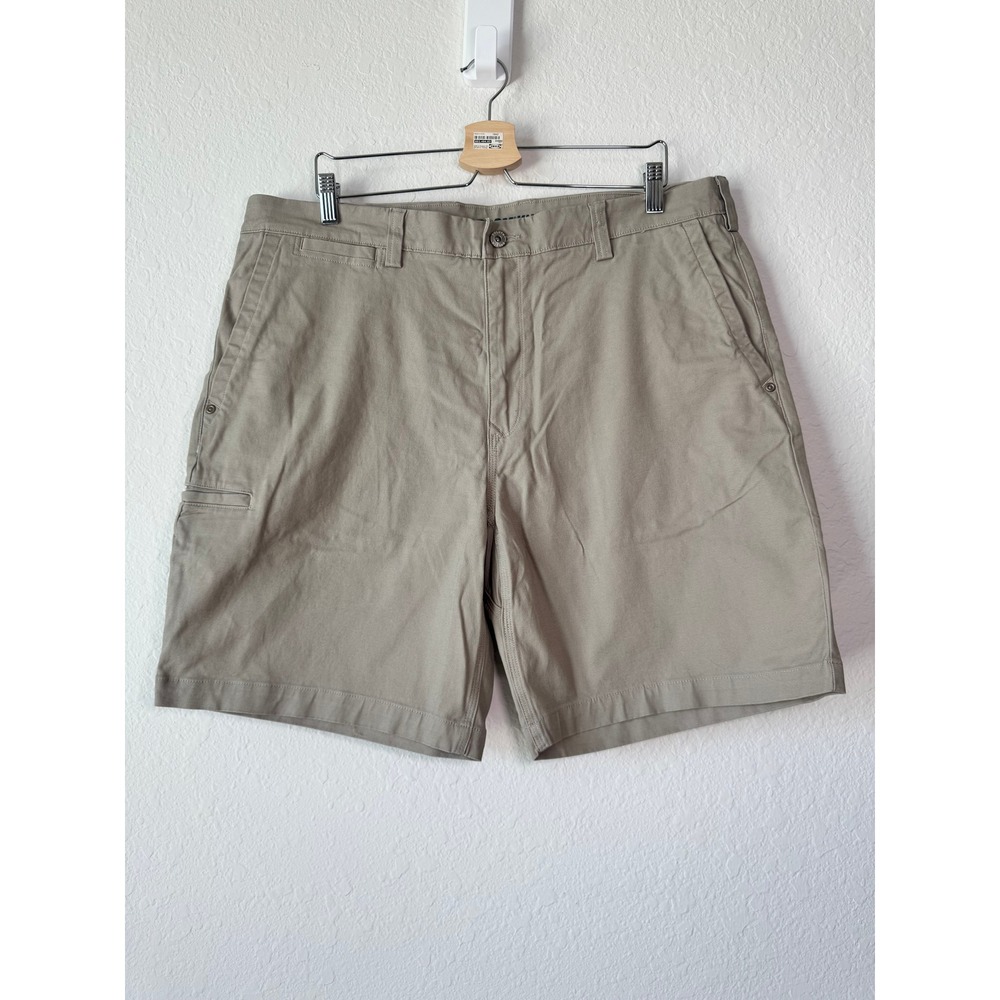 Duluth Trading Co Mens 38 Flex Ballroom Khakis Relaxed Fit Shorts Khaki Tan